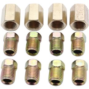 12 PCS/SET Brake Line Fittings & brass Unions 3/16" brake line (3/8-24 Inverted) Inverted Flare Brake Line Fittings & Brass Unions