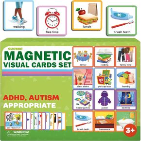 QUOKKA 95 Reward Chore Chart Cards for Kids - Toys for Autistic Children Age 5-7 ADHD Tools - Behavior Visual Schedule for Toddler at Home - Routine Responsibility Board Autism Learning Materials