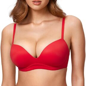 DOBREVA Women's Push Up Bra No Underwire Comfortable Wireless Bras Padded Plunge in Saudi Arabia