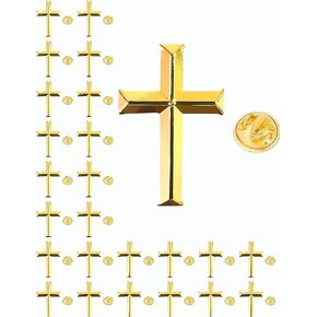 CINFAC 25/50/100pcs small metal golden Religious Christian Cross brooch pin enamel Chaplain Cross lapel pins funeral Church prayer bulk