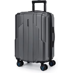 BAGSMART Carry On Luggage 22x14x9 معتمدة من شركات الطيران، 1OO% PC أمتعة قابلة للتوسيع مع قفل TSA، حقيبة سفر مقاس 20 بوصة مع عجلات دوارة، أزرق in Kuwait