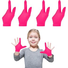 4Pcs Thumb Sucking Guard Gloves Kids Chewy Compression Gloves Kids Stop Thumb Sucking and Finger Biting for Ages 5-13 (Pink)