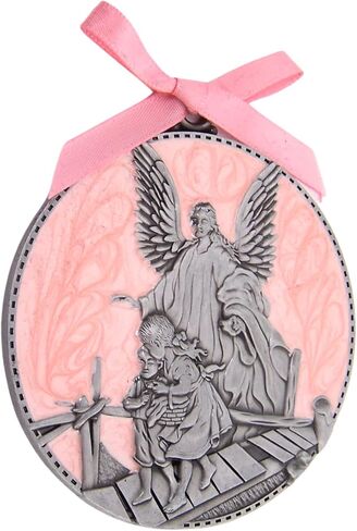 Pink Guardian Angel Crib Medal, Religious Token, 2.25 Inches in Saudi Arabia