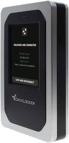 DataLocker DL4 FE محرك أقراص ثابتة مشفر بكلمة مرور سعة 2 تيرابايت، استخدام سهل مع توجيه الشاشة، AES 256، IP64 Dust، سلسلة توريد موثوقة ومتوافقة مع TAA، نظام تشغيل مستقل، USB-C/USB-A in Kuwait