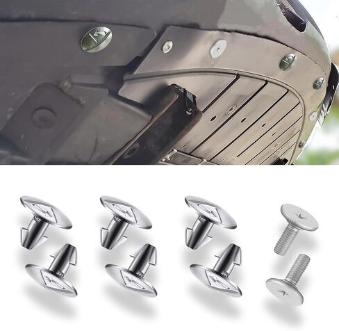HEVLE Lower Engine Cover Bolt Pin Screws, 6PCS Splash Shield Hardware Bolts 90674-TY2-A01 and 2PCS Engine Lower Cover Pin Screws 90105-TBA-A00 Compatible with Honda Accord Civic CR-V Acura (8PCS) in Saudi Arabia