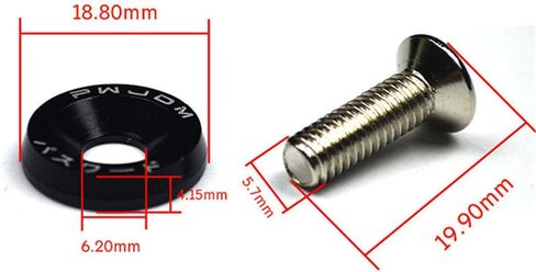 ihreesy Bumper Fender Washer M6، 10 قطع من الألومنيوم الخام لغسالة المحرك خليج اللباس عدة Lisence لوحة الديكور البراغي الحاجز الوفير غسالة الترباس لمعظم المركبات، برتقالي in Kuwait
