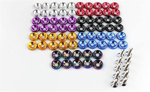 ihreesy Bumper Fender Washer M6، 10 قطع من الألومنيوم الخام لغسالة المحرك خليج اللباس عدة Lisence لوحة الديكور البراغي الحاجز الوفير غسالة الترباس لمعظم المركبات، برتقالي in Kuwait