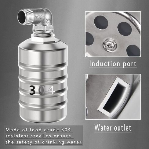 304 Stainless Steel Fully Automatic Water Level Control Float Valve, Water Tank Float Valve, 1/2" Automatic Water Level Controller, Auto Shut Off Ball Mini Float Valve for Water Tank in Kuwait
