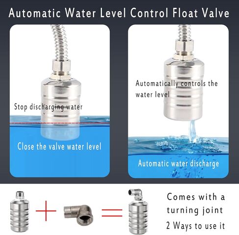 304 Stainless Steel Fully Automatic Water Level Control Float Valve, Water Tank Float Valve, 1/2" Automatic Water Level Controller, Auto Shut Off Ball Mini Float Valve for Water Tank in Kuwait