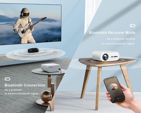 جهاز عرض يدعم 4K مع واي فاي وبلوتوث، أجهزة عرض صغيرة محمولة ONOAYO AYO1 PRO لاستخدام الأفلام في الهواء الطلق، سقف جهاز عرض فيديو متوافق مع عصا التلفزيون والكمبيوتر المحمول والهاتف الذكي وXbox وPS5 in Kuwait