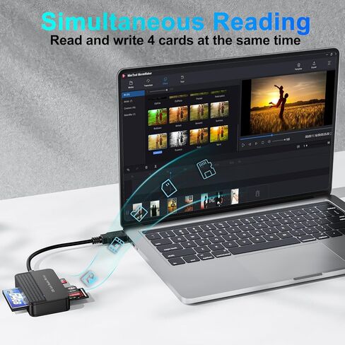 Card Reader USB 3.0, FEMORO Multi Memory Card Reader 4-in-1 Simultaneous Reading, SD Micro SD TF MS CF Compact Flash Card Readers External Adapter for Computer PC Camera Laptop in Saudi Arabia