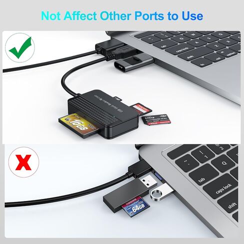 Card Reader USB 3.0, FEMORO Multi Memory Card Reader 4-in-1 Simultaneous Reading, SD Micro SD TF MS CF Compact Flash Card Readers External Adapter for Computer PC Camera Laptop in Saudi Arabia