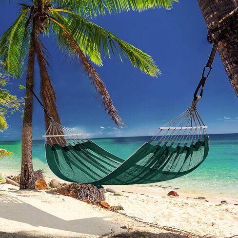 KingCamp Mesh Hammock Camping Double&Single Hammock Portable with 2 Tree Straps Indoor Outdoor Hammocks Lightweight Camping Hammock for Backpacking Hiking, Backyard and Hanging Chair(Blue/Mesh) in Saudi Arabia