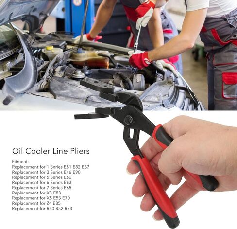 Oil Cooler Line Pliers丨 Qiilu Power Steering Oil Cooler Line Pliers丨Transmission Oil Cooler Line Pliers Anti Slip Ergonomic Replacement for 1 Series E81 E82 E87 auto repair tool in Saudi Arabia