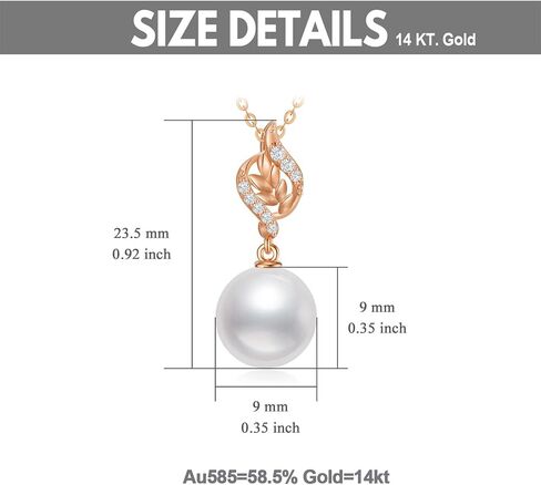 14k Rose Natural Gold Diamond and Freshwater Cultured Pearl Necklace and Earrings Set for Women, Fine Jewelry Gifts for Her in Saudi Arabia