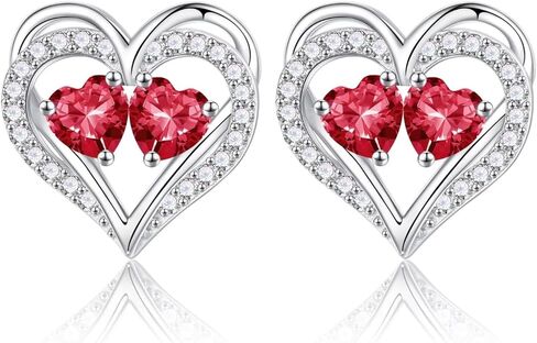 Iefil Double Birthstone Necklace and Birthstone Earrings Set in Saudi Arabia