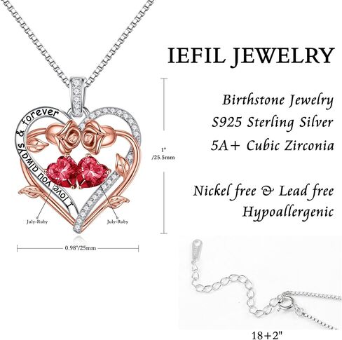 Iefil Double Birthstone Necklace and Birthstone Earrings Set in Saudi Arabia