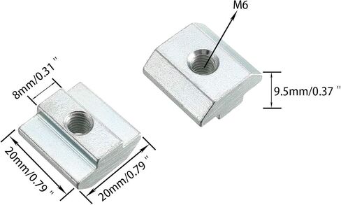 20PCS 4040 Series M6 T-Nut Sliding Nut T-Slot Nut for Aluminum Extrusion Profile 4040 Series 5050 Series Slot Groove 8mm（4040-M6)） in Saudi Arabia