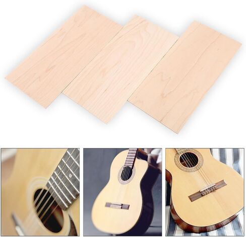 Guitar Head Veneers, 3Pcs Maple Guitar Headplate Replacement Tool Maple Wood Veneer Maple Guitar Head Veneer Plate Headplate DIY Part for Luthiers in Kuwait