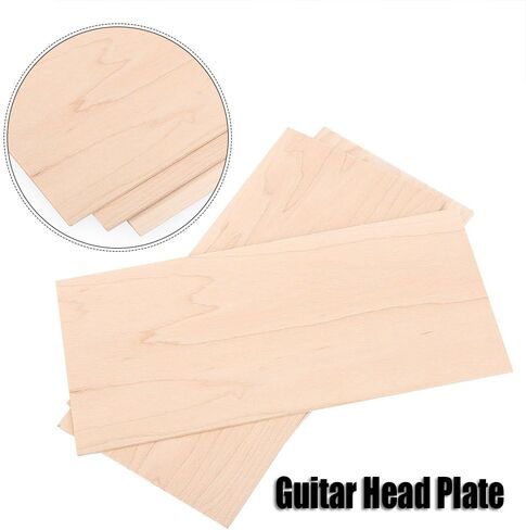 Guitar Head Veneers, 3Pcs Maple Guitar Headplate Replacement Tool Maple Wood Veneer Maple Guitar Head Veneer Plate Headplate DIY Part for Luthiers in Kuwait
