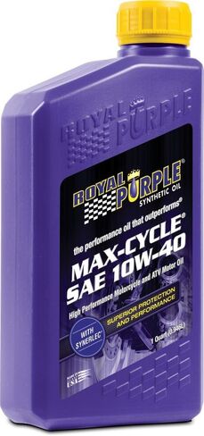 زيت دراجة نارية صناعي عالي الأداء من Royal Purple 01315 Max Cycle 10W-40، 1 كوارت (32 أونصة) in Saudi Arabia