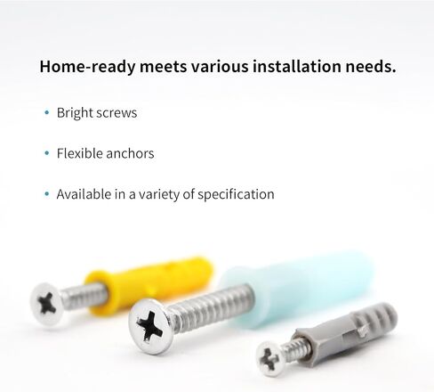HomeHand Drywall Screw with Anchor Kit Multi-Spec Expansion Self Drilling Anchor Screw 432pcs Organizer Box Included in Saudi Arabia