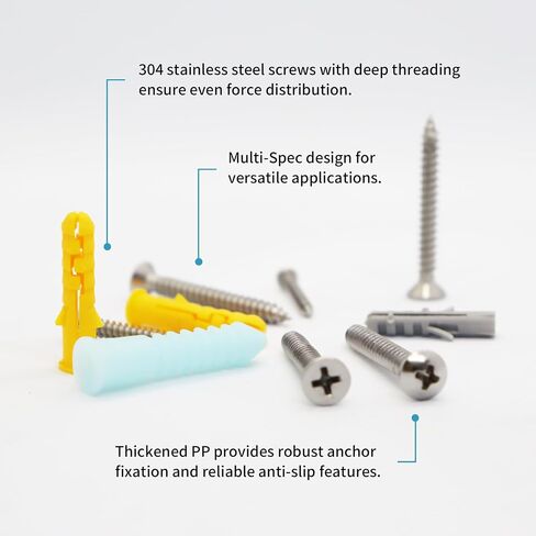 HomeHand Drywall Screw with Anchor Kit Multi-Spec Expansion Self Drilling Anchor Screw 432pcs Organizer Box Included in Saudi Arabia