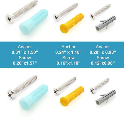 HomeHand Drywall Screw with Anchor Kit Multi-Spec Expansion Self Drilling Anchor Screw 432pcs Organizer Box Included in Saudi Arabia