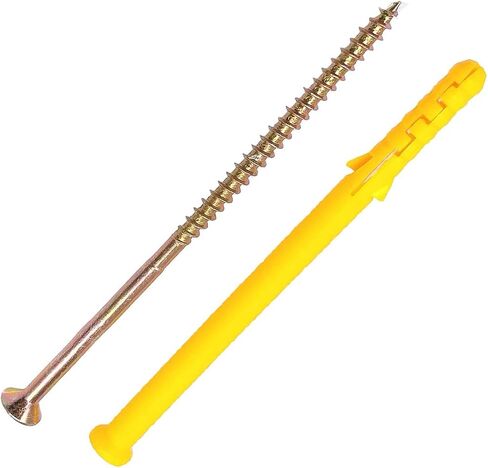 20set 8 x 60mm Ribbed Plastic Drywall Anchor Kit-Wall Anchors with Screws-Plastic Self Drilling Drywall Ribbed Anchors Assortment with Screws(Φ8-60mm,20set,M5 x 60) in Saudi Arabia