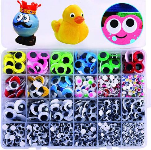 1860pcs Googly Wiggle Eyes Self-Adhesive, Wobbly Eyes for Craft Stickers Multi Colors and Sizes for DIY Craft Scrapbooking Decorations by AMOKIA in Saudi Arabia