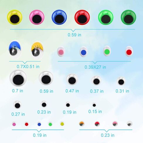 1860pcs Googly Wiggle Eyes Self-Adhesive, Wobbly Eyes for Craft Stickers Multi Colors and Sizes for DIY Craft Scrapbooking Decorations by AMOKIA in Saudi Arabia