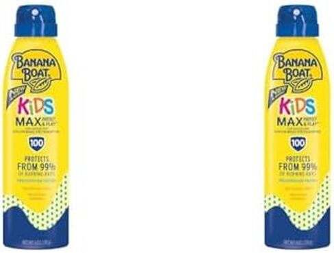 Banana Boat Kids MAX Protect & Play Sunscreen Spray SPF 100, 6oz | Clear Spray Sunscreen, Kids Sunscreen Spray, Kids Sunblock Spray, Kids Spray Sunscreen, Kids Sunscreen SPF 100, 6oz in Kuwait