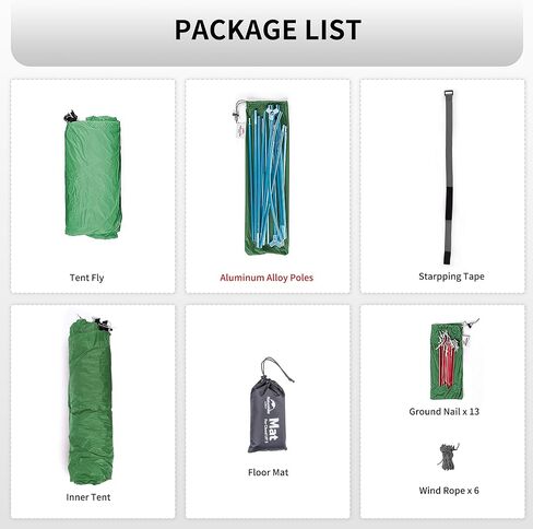 Naturehike Cloud-Up 3 Person Tent Lightweight Backpacking Tent with Footprint - 3 Season Free Standing Dome Camping Hiking Waterproof Ultralight Backpack Tents in Kuwait