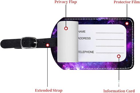 2 Pack Luggage Tag for Suitcase, Pink Marble PU Leather Suitcase Tags with Privacy Flap Name ID Label and Adjustable Leather Loop for Women Men Luggage Travel Essentials in Saudi Arabia