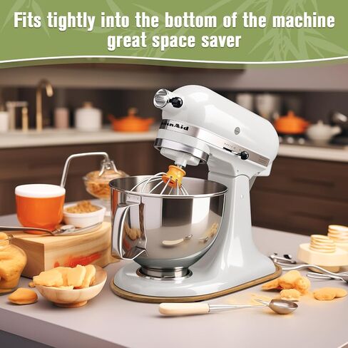Bamboo Mixer Mat Slider For Kitchen Aid Bowl Lift 5-8 Qt - Mixer Appliance Moving Tray，Kitchen Countertop Storage Mover Sliding Caddy For Kitchen Aid 5-8 Qt Mixer in Saudi Arabia