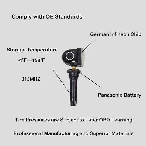Set of 4 TPMS Tire Pressure Sensors 315MHz Compatible with 2015-2017 Ford F-150 2015-2023 Ford Edge 2015.8-2021 Lincoin MKX Replaces F2GZ1A189A F2GT1A180AB F2GT1A150AB in Kuwait