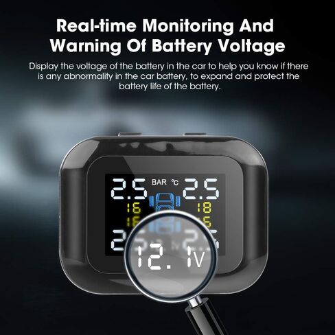 نظام مراقبة ضغط الإطارات من جانسايت، نظام مراقبة ضغط الإطارات TPMS لاسلكي خارجي IP68 مستشعر مقاوم للماء 7-87 رطل لكل بوصة مربعة طاقة ولاعة السجائر مع منفذ شحن USB in Kuwait