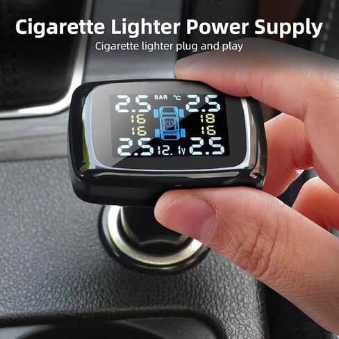 نظام مراقبة ضغط الإطارات من جانسايت، نظام مراقبة ضغط الإطارات TPMS لاسلكي خارجي IP68 مستشعر مقاوم للماء 7-87 رطل لكل بوصة مربعة طاقة ولاعة السجائر مع منفذ شحن USB in Kuwait
