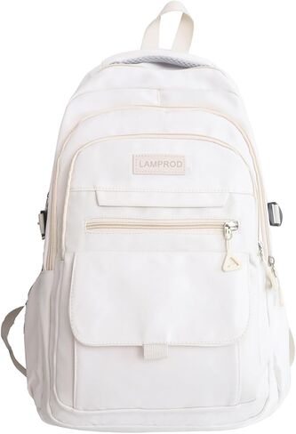 Cute Aesthetic Backpack Girls Backpack for School Large Capacity Bookbags College Backpack for Students Kids Teen Girls Laptop Bookbag Casual Travel Daypacks(White) in Saudi Arabia