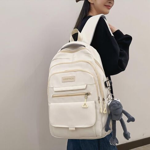 Cute Aesthetic Backpack Girls Backpack for School Large Capacity Bookbags College Backpack for Students Kids Teen Girls Laptop Bookbag Casual Travel Daypacks(White) in Saudi Arabia