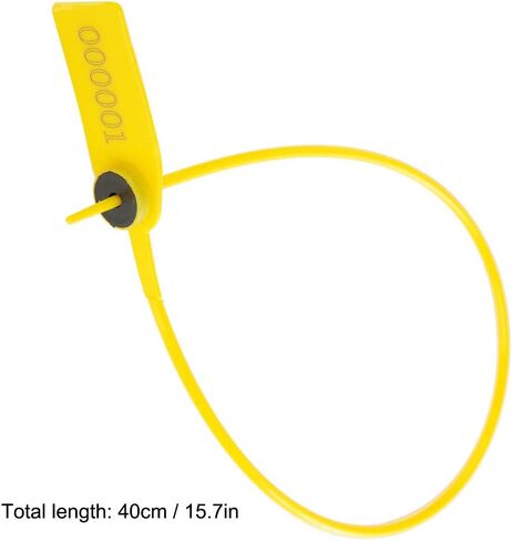 100 قطعة واحدة بيع حزمة صفراء شاحنة النقل ختم أمان بلاستيكي أختام بلاستيكية علامات علاقات أختام المركبات اللوجستية 400 مم لجميع أنواع النقل اللوجستي in Kuwait