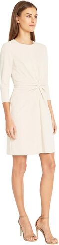 Donna Morgan Sleek and Simple 3/4 Sleeve Shift Center Ruching Flattering Detail | Work Dress for Women in Saudi Arabia