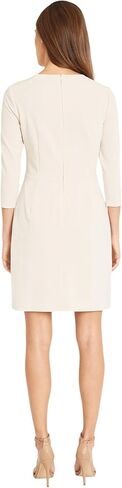 Donna Morgan Sleek and Simple 3/4 Sleeve Shift Center Ruching Flattering Detail | Work Dress for Women in Saudi Arabia