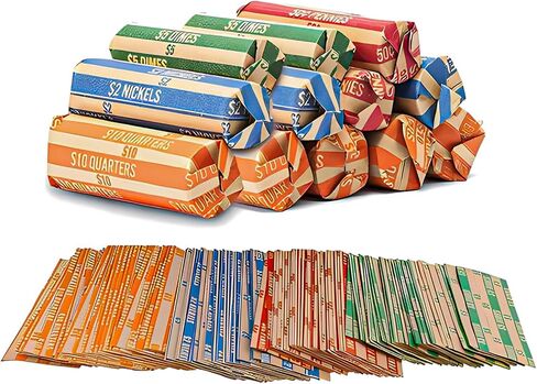 فارز العملات المعدنية مع أغلفة العملات المعدنية لجميع العملات المعدنية، 4 أنابيب لفرز العملات المعدنية مع 100 غلاف عملات معدنية للربع والدايم والنيكل والبنس in Saudi Arabia