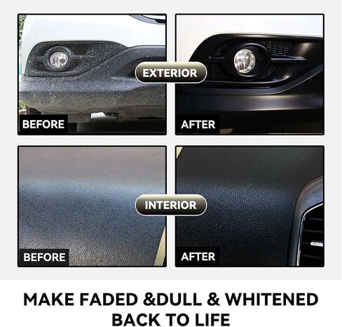 Plastic Restorer for Cars, Instant Back to Black Trim Restore, Lasting Auto Ceramic Trim Coat, More Than A Dressing, Effective Bring Plastic, Rubber, Vinyl Back to Life, Resists Water, Uv Rays, Dirt in Kuwait