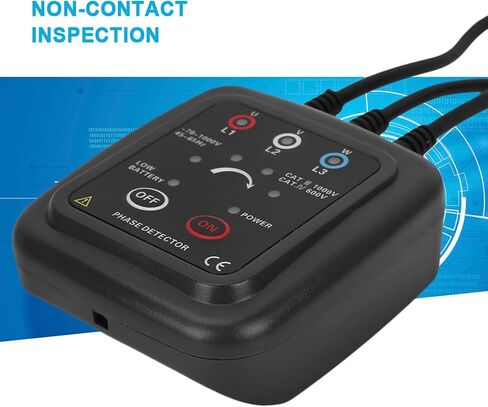 Phase Meter, AC ETCR1000C Rotation Monitor Phase Meter with Magnetic Base, 70 to 1000V Non Contact Phase Sequence Detector for Industry in Saudi Arabia