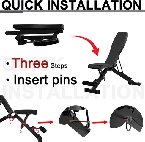 Elevens Weight Bench Adjustable Workout Bench for Home, Incline Bench for Bnech Press, Strength Training Bench-Upgraded Version in Saudi Arabia