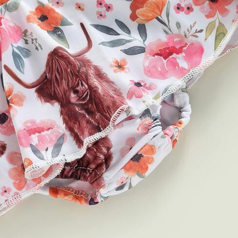 طفل رضيع فتاة ملابس السباحة الغربية الفتيات بقرة الأزهار طباعة واحد الكتف المحاصيل القمم توتو تنورة سحب قطع Tankinis in Kuwait