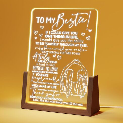 LUCKOR Teacher Appreciation Gifts from Student - Best Teacher Acrylic Plaque with Walnut Night Light - End of Year Thank You Gifts - Retirement Gifts for Teacher - Teacher Gift Ideas for Women in Saudi Arabia