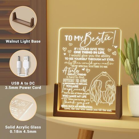 LUCKOR Teacher Appreciation Gifts from Student - Best Teacher Acrylic Plaque with Walnut Night Light - End of Year Thank You Gifts - Retirement Gifts for Teacher - Teacher Gift Ideas for Women in Saudi Arabia